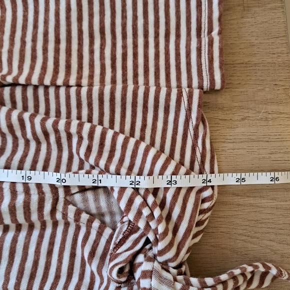 Madewell Soundcheck Side Knot Striped Top Brown Size Small - Picture 7 of 7